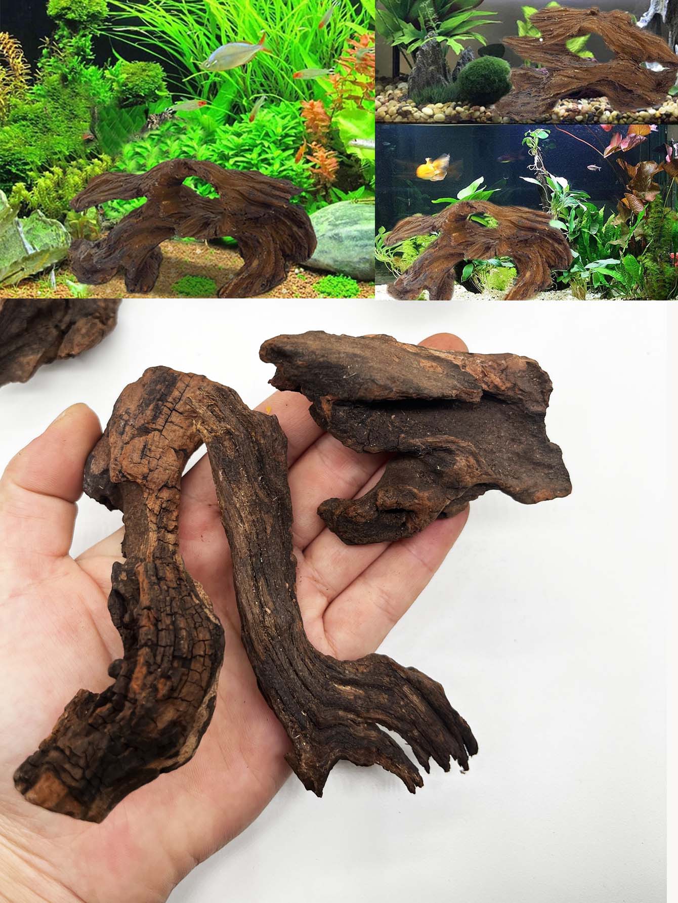 Aquarium Planted Wood - 3PCS ﻿Natural-Look Driftwood Set for Aquariums