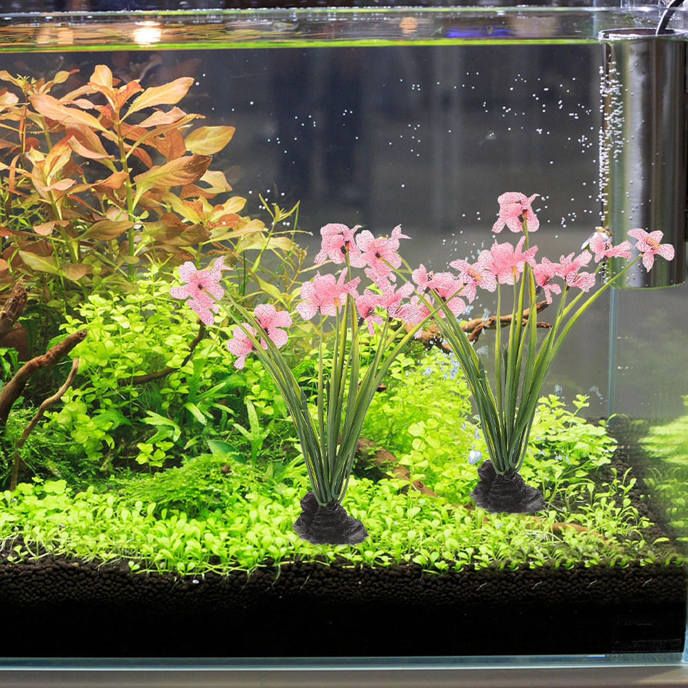 Aquarium Planted Set Up - 3Pcs Aquarium Fake Plants Plastic Fish