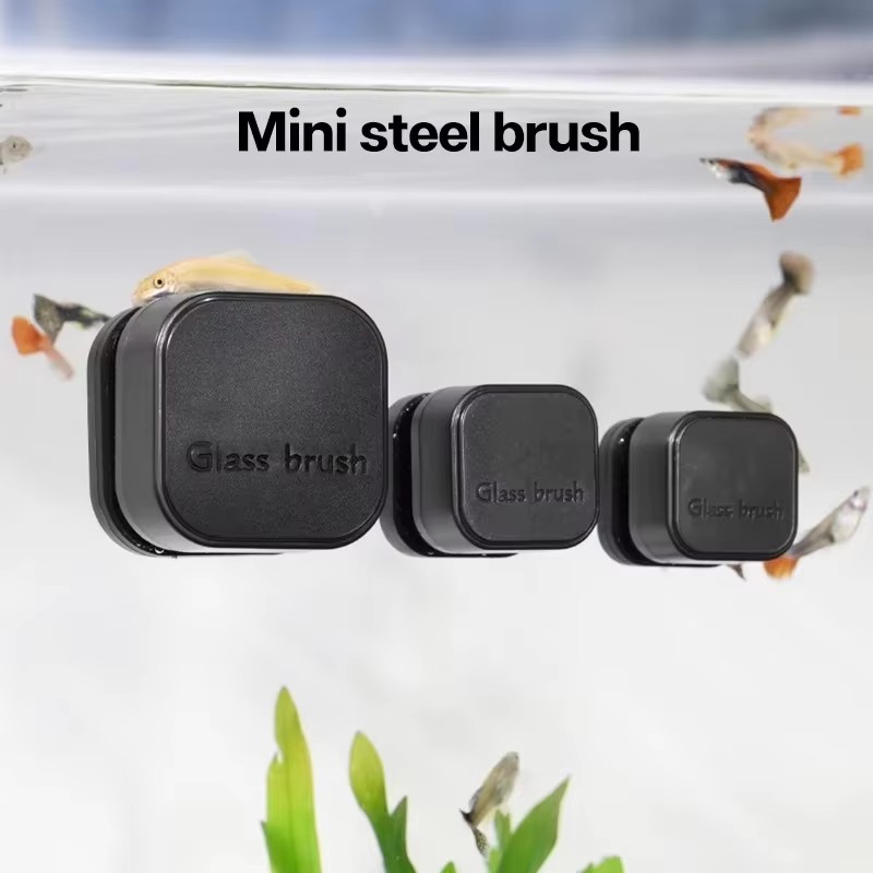 Planted Aquarium Cleaning - Mini square magnetic brush, strong magnetic
