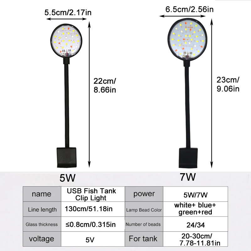 USB Aquarium LED Lamp Fish Tan - Aquarium Planted Tank Light 评论和价格