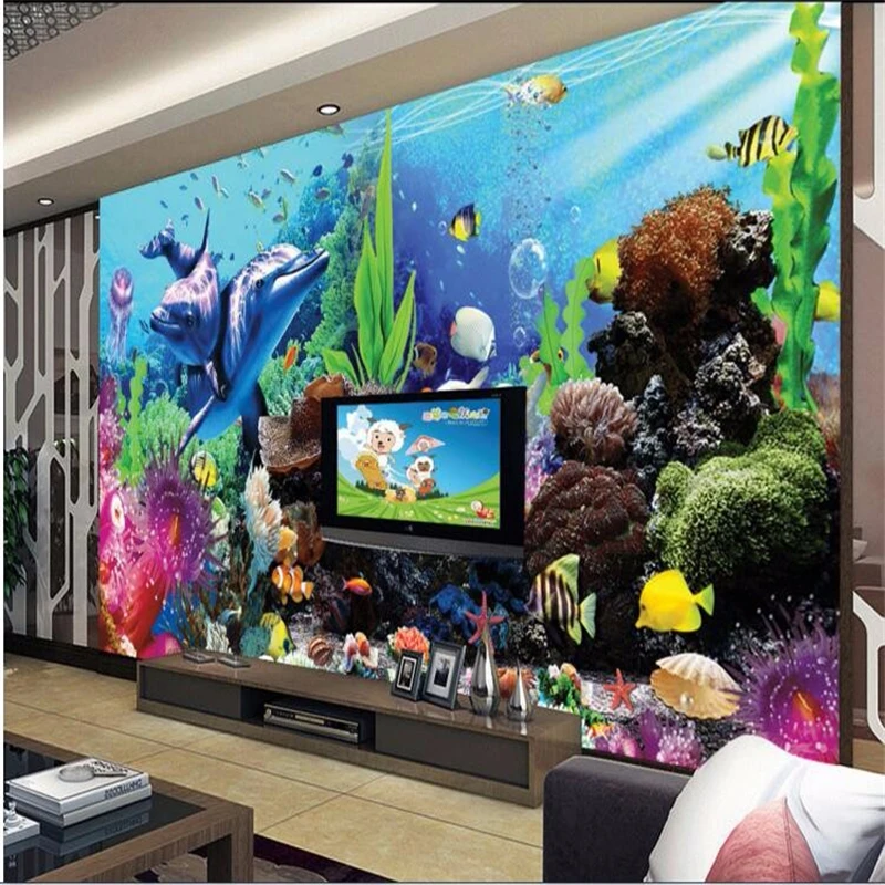 beibehang custom tereo tropica - Planted Aquarium Wallpaper 评论和价格