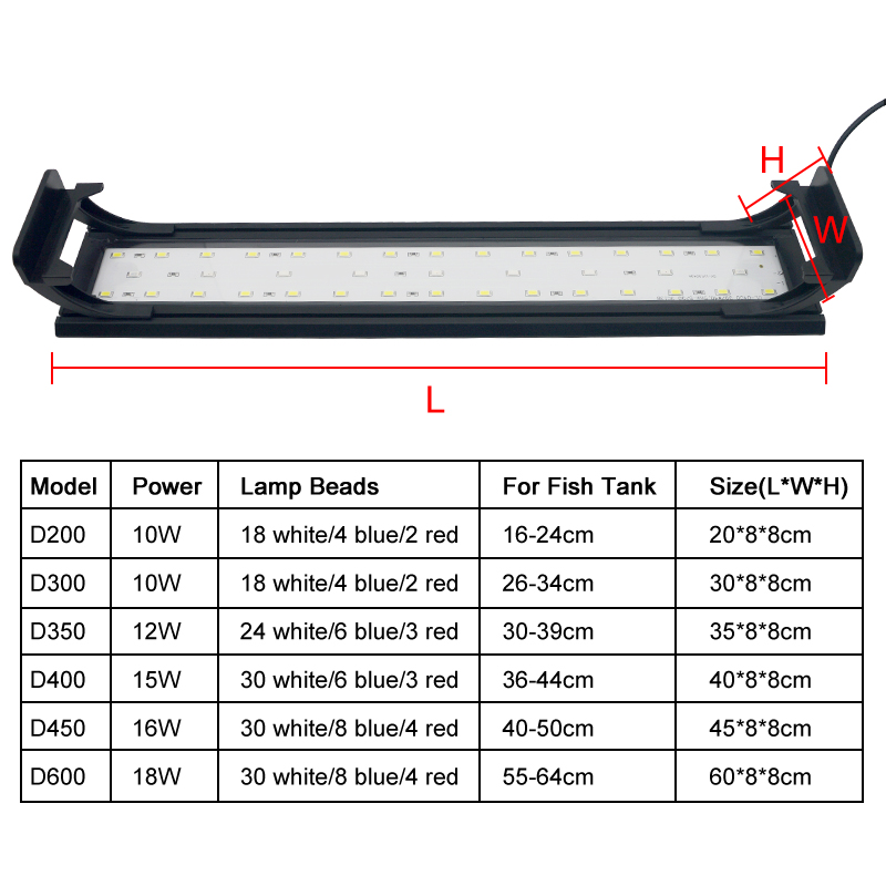 Aquarium LED Light for 16-64CM - Aquarium Planted Tank Light 评论和价格