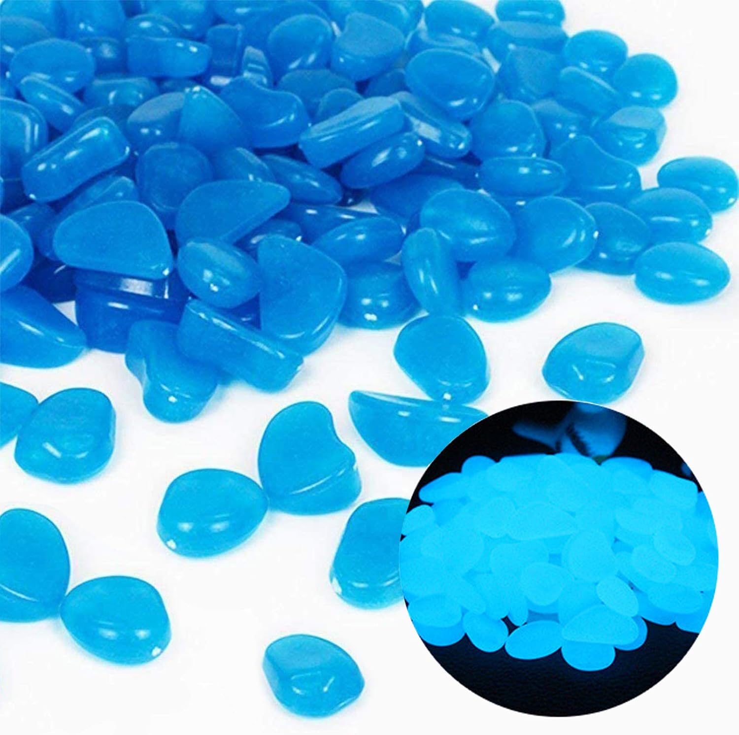 Fish Tank Rocks Glow Blue Pebb - Aquarium Plant Original 评论和价格