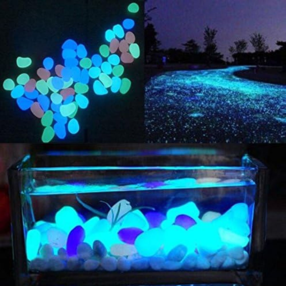 Fish Tank Rocks Glow Blue Pebb - Aquarium Plant Original 评论和价格